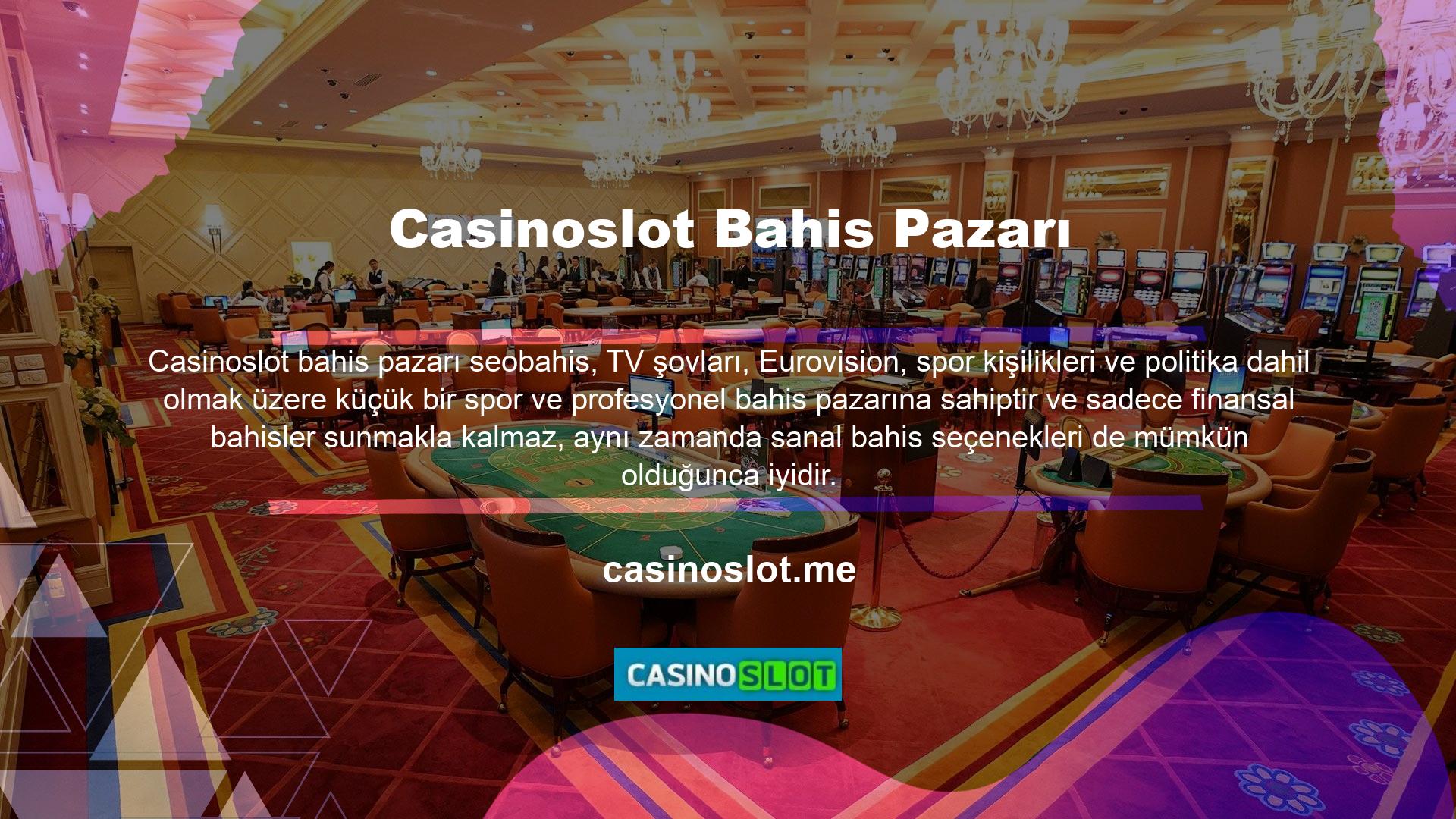 Casinoslot, birçok farklı spor etkinliğine bahse girmenizi sağlayan bir web sitesidir